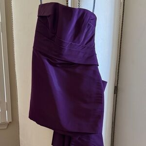 Monique Lhuillier Strapless Dress in Deep Purple